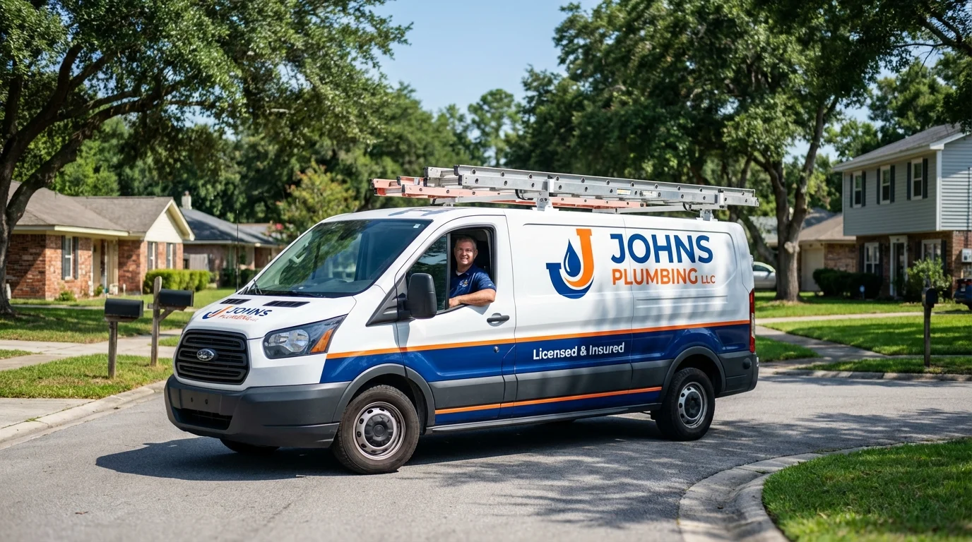 Johns Plumbing LLC service van in Waynesville, OH